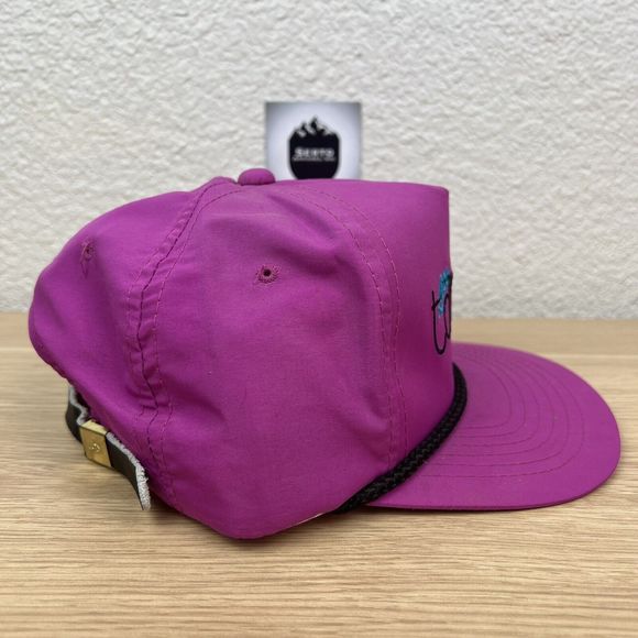 VTG Lake Tahoe Spellout Pink Rope Trucker Golfer Adjustable Push SnapBack Hat - Picture 2 of 10